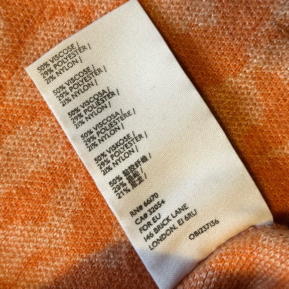 Maeve by Anthropologie Orange & Cream Mock Neck Knit Sweater Size Small - Picture 5 of 6